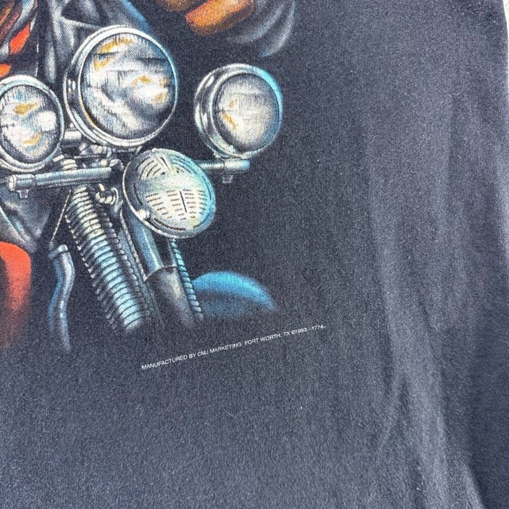 Vintage 3D Emblem Shirt Men's XL Black Great American Hog Bike USA Made 90s Hawg - Picture 2 of 6